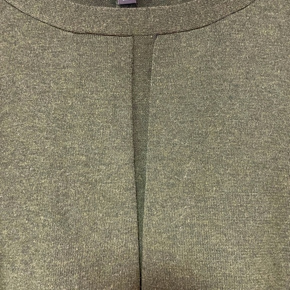 Cyrus Green Ribbed 3/4 Sleeve Drop Shoulder Sweater With Center Pleat Sz 2X - Picture 6 of 7